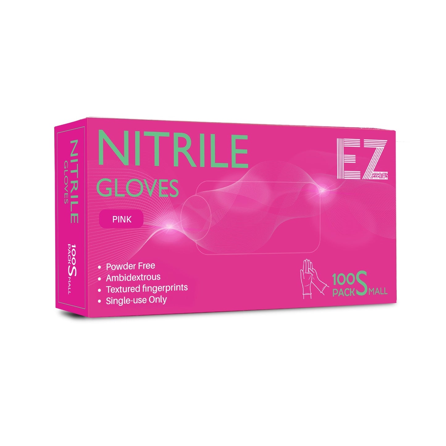 Ez Essentials Premium Nitrile Gloves Pink 100 Pack