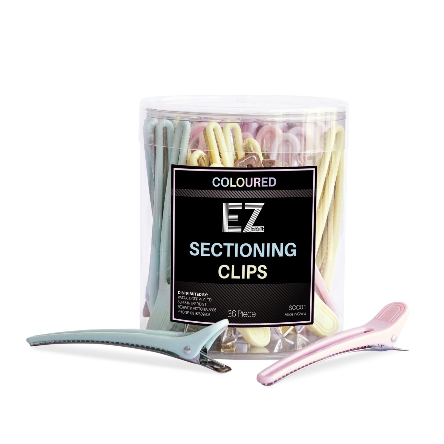 EZ Essentials Sectioning Clips Pastel 36 piece
