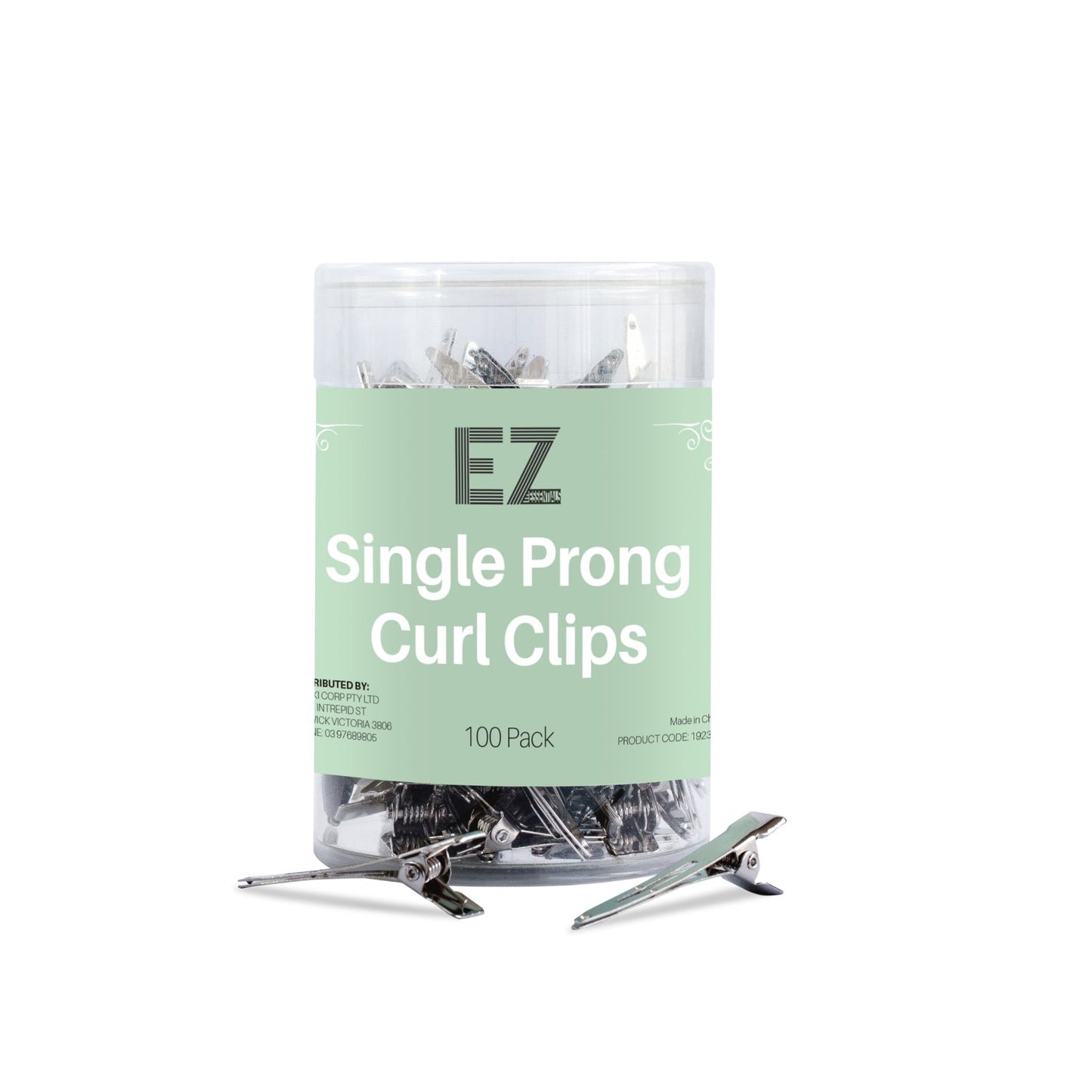 EZ Essentials Single Prong Curl Clip 100 Pack