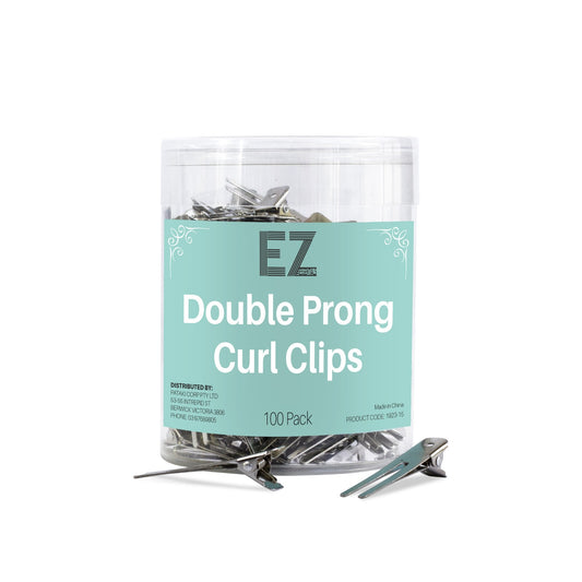 EZ Essentials Double Prong Curl Clip 100 Pack