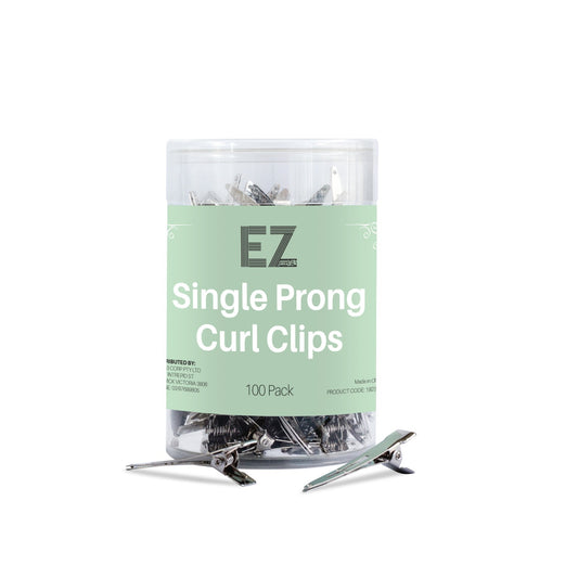 EZ Essentials Single Prong Curl Clip 100 Pack